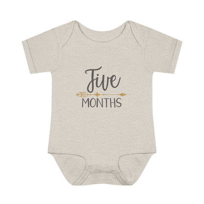 Golden Arrow Milestone Baby Bodysuit-Five Months