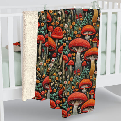 Mushroom Meadow Fleece Blanket