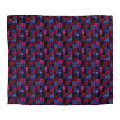 Velvet Mosaic Print Microfiber Duvet Cover