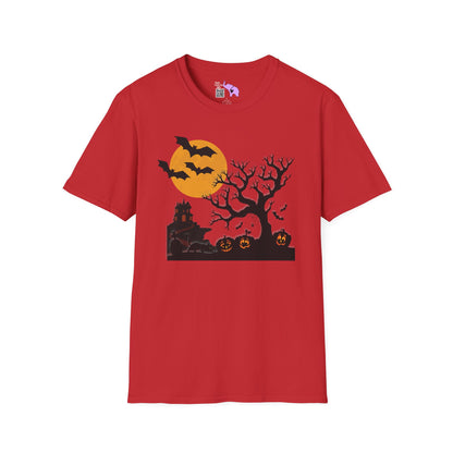 Spooky House & Graveyard Adult T-shirt