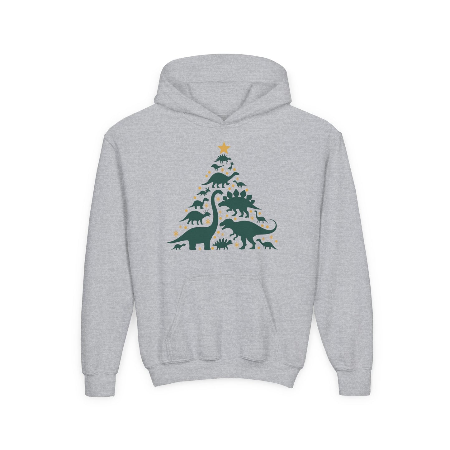 Dinosaur Christmas Tree Youth Hoodie