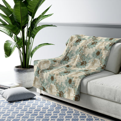 Rustic Teal Daisy Basic Bedding Set