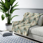 Rustic Teal Daisy Fleece Blanket