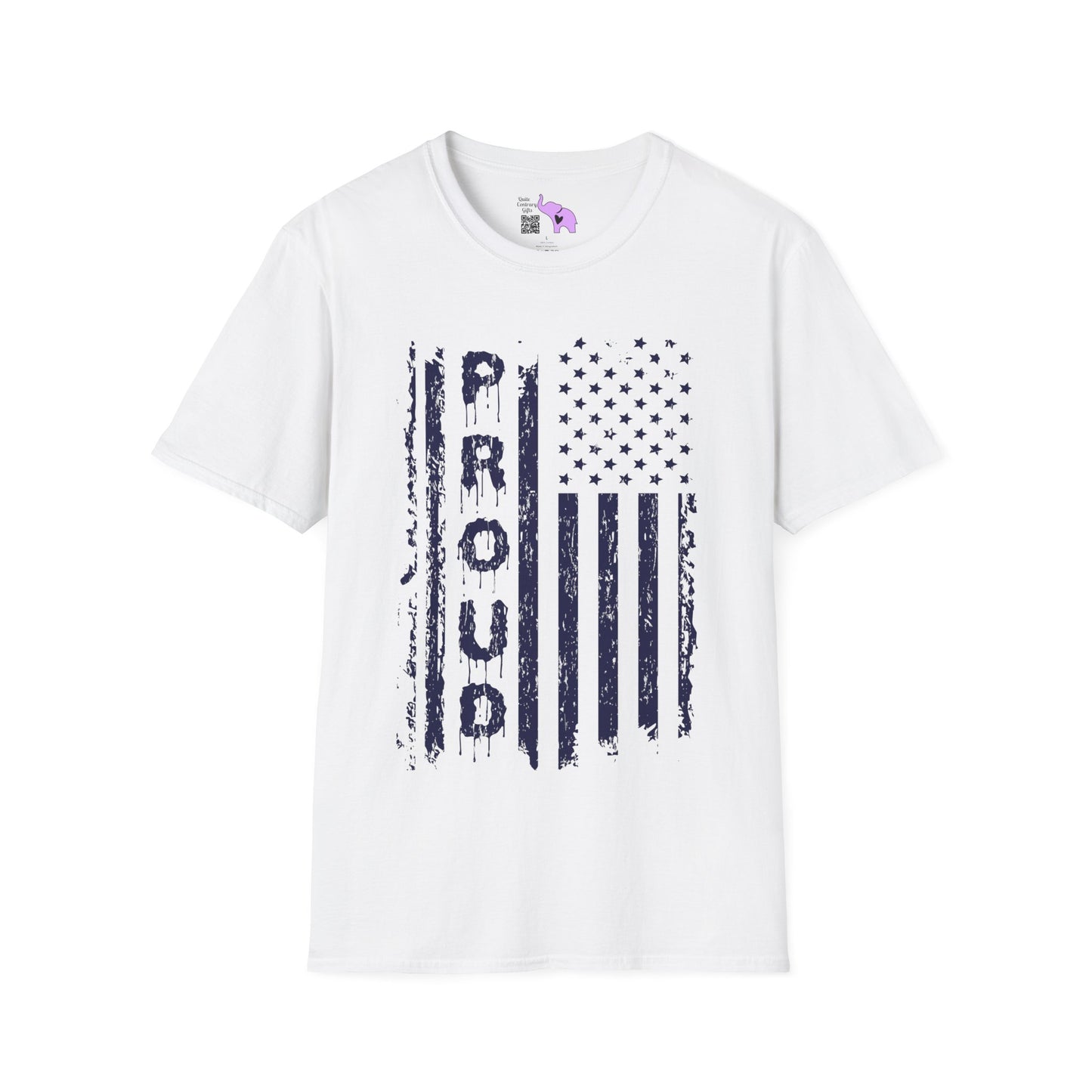 Proud (Vertical American Flag) Adult T-shirt