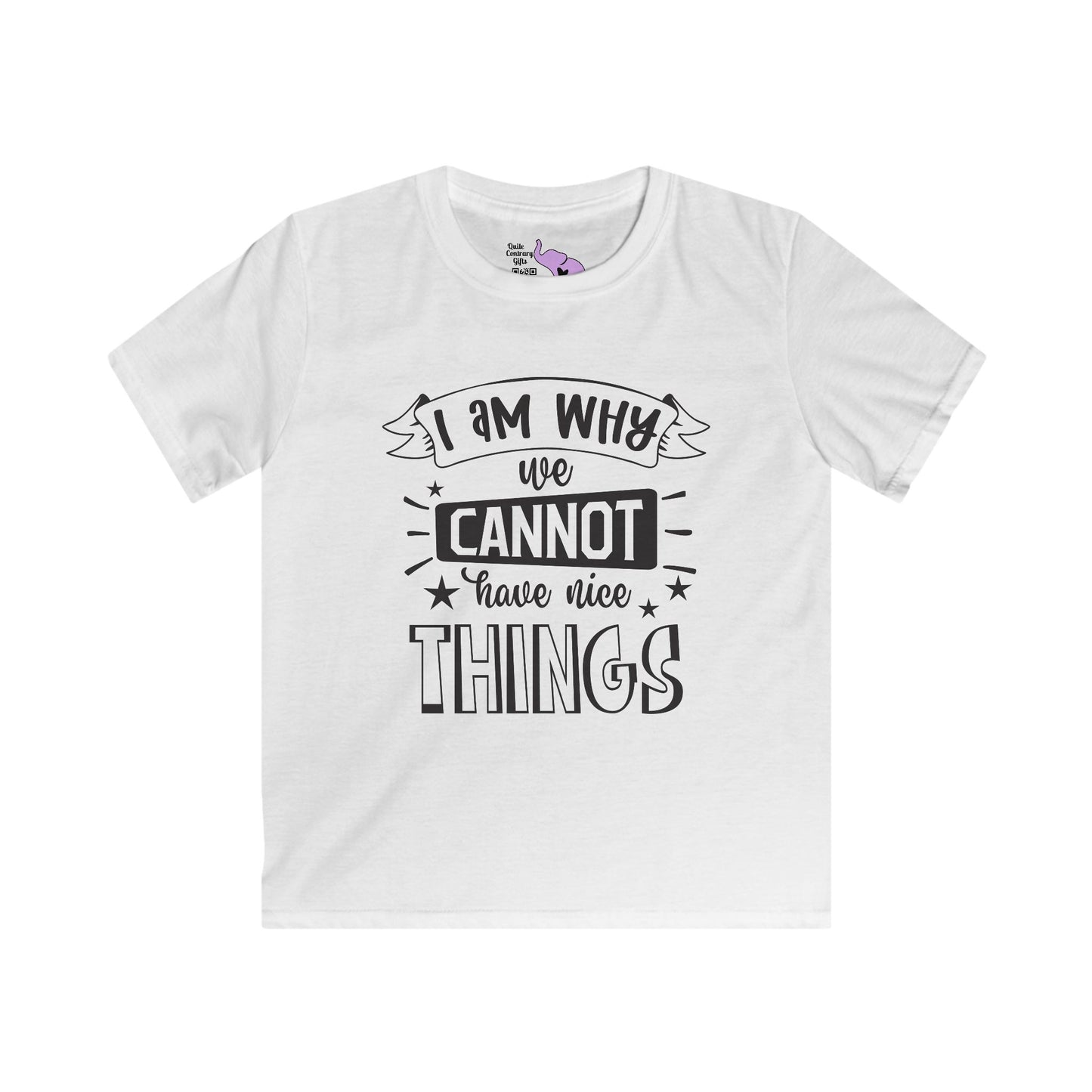 I Am Why We Cannot Have Nice Things Youth Softstyle Tee