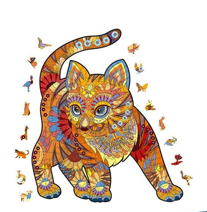 Whimsical Cat Wooden Puzzles