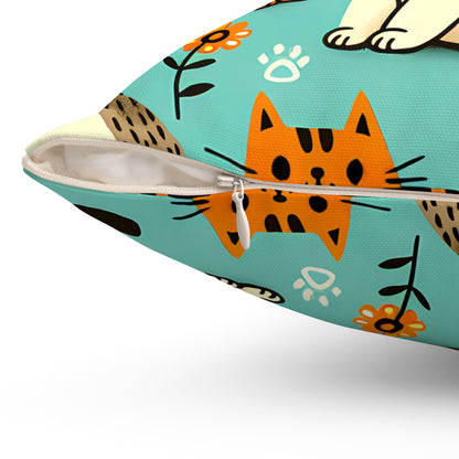 Whimsy Whiskers Throw Pillow