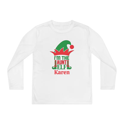 I'm The Aunt Elf Personalized Youth Long Sleeve Tee