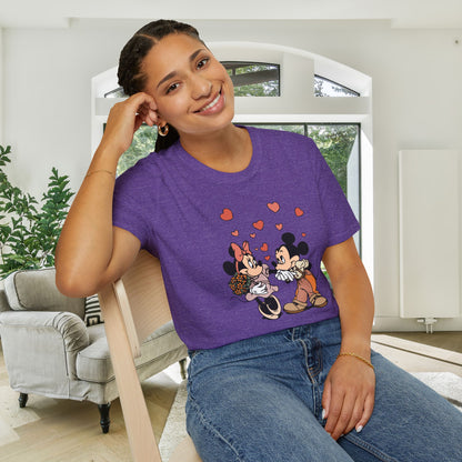 Valentine Mickey Loves Minnie Adult Tshirt