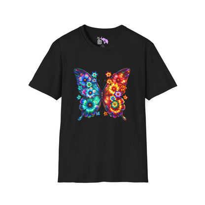 Colorful Floral Butterfly Adult T-shirt