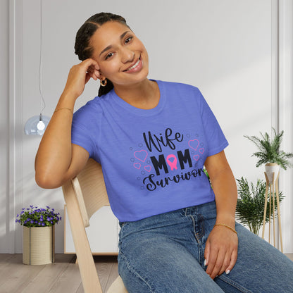 Wife Mom Survivor Adult T-shirt