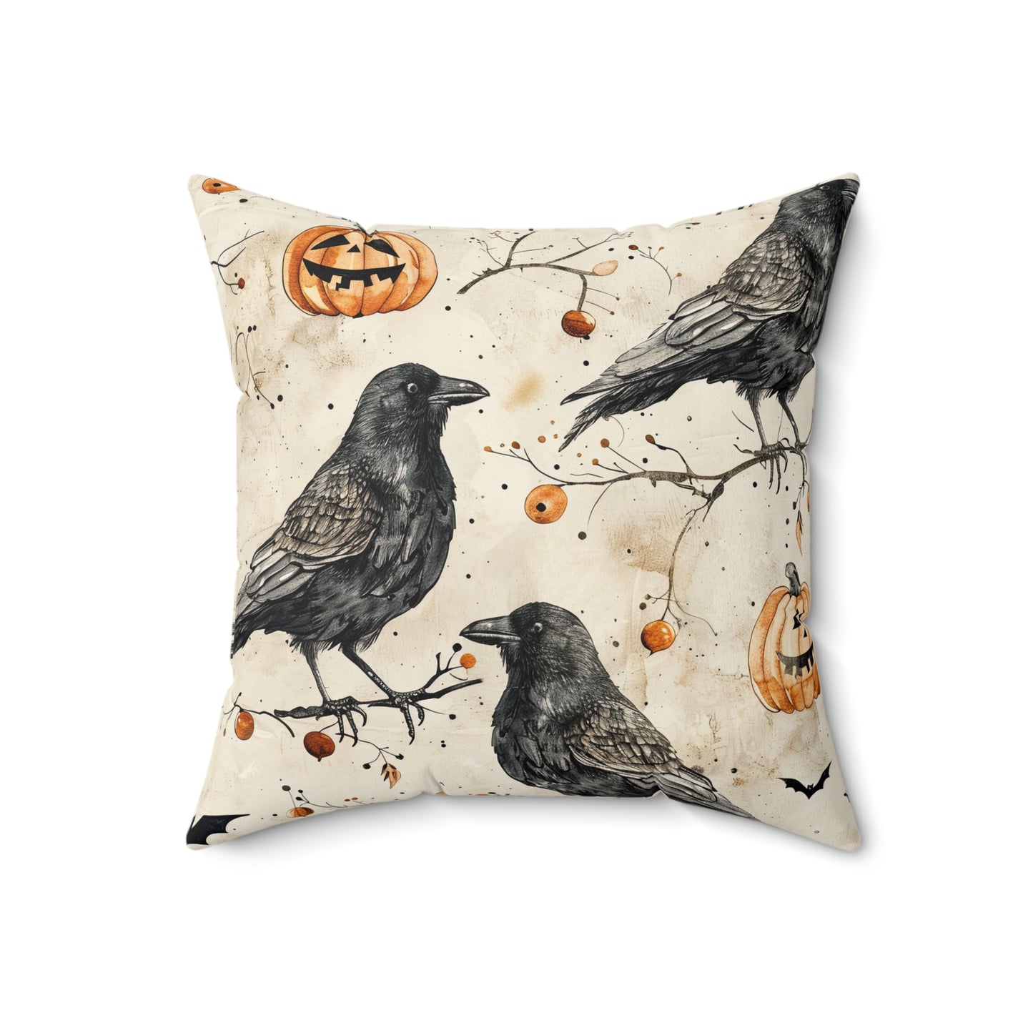 Crow & Gourd Throw Pillow