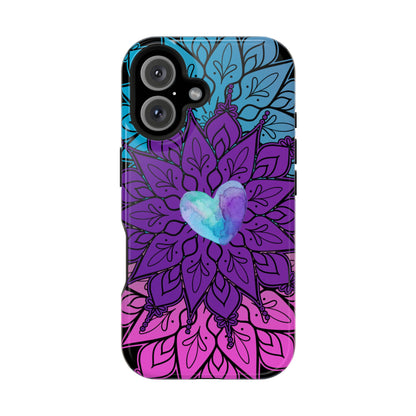 Colorful Mandala w/Heart MagSafe® Compatible Tough Case for iPhone