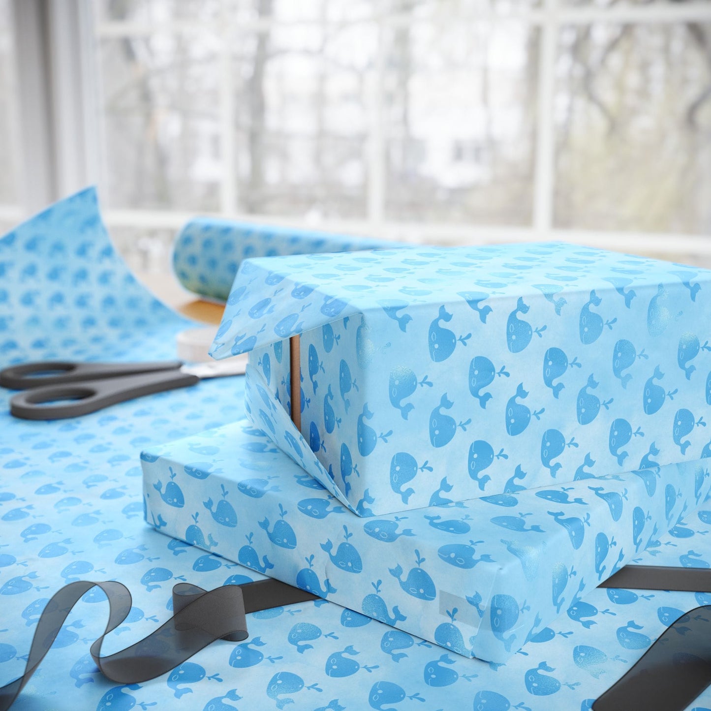 Whale Song Splash Wrapping Paper