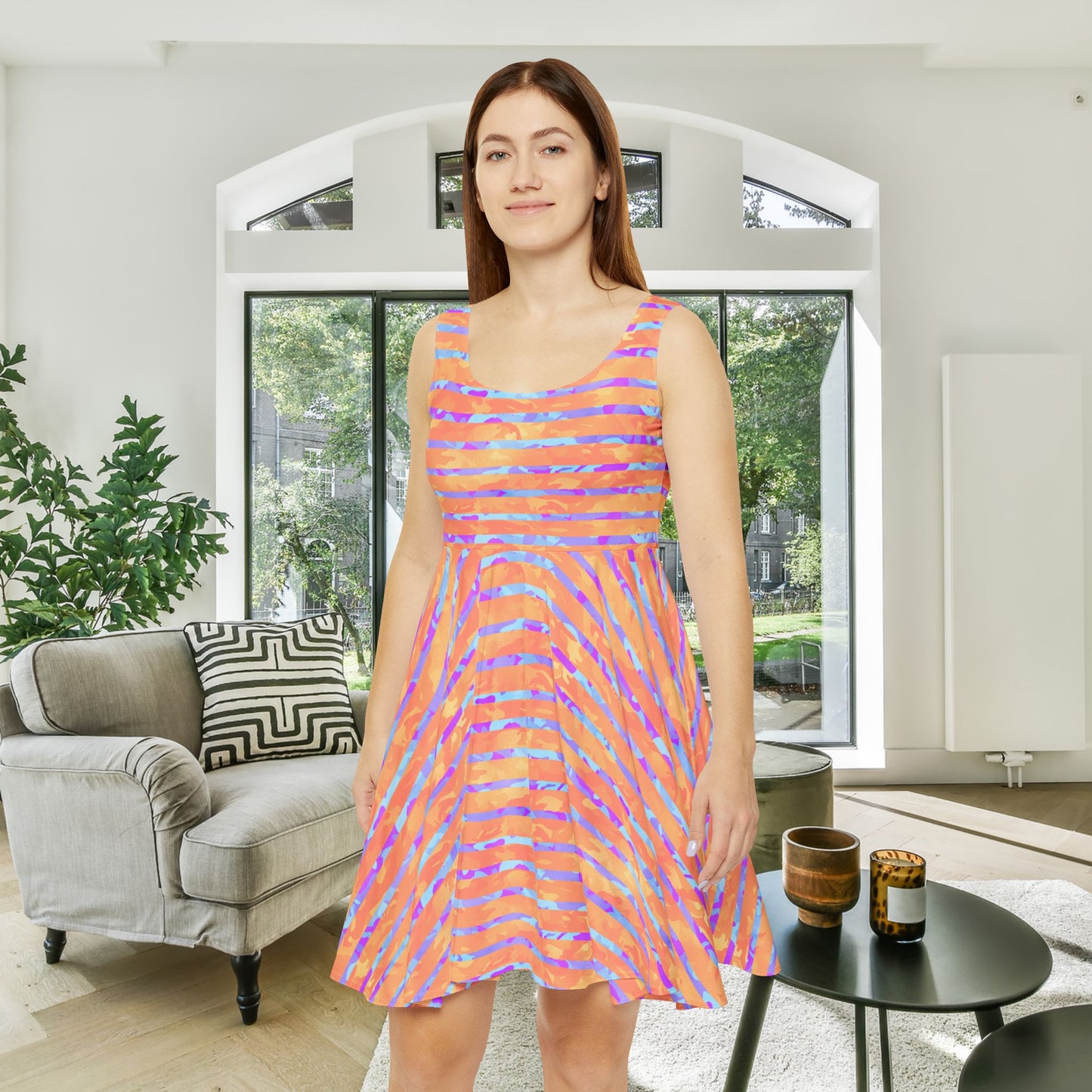 Split Spectrum Camo Women's Skater Dress