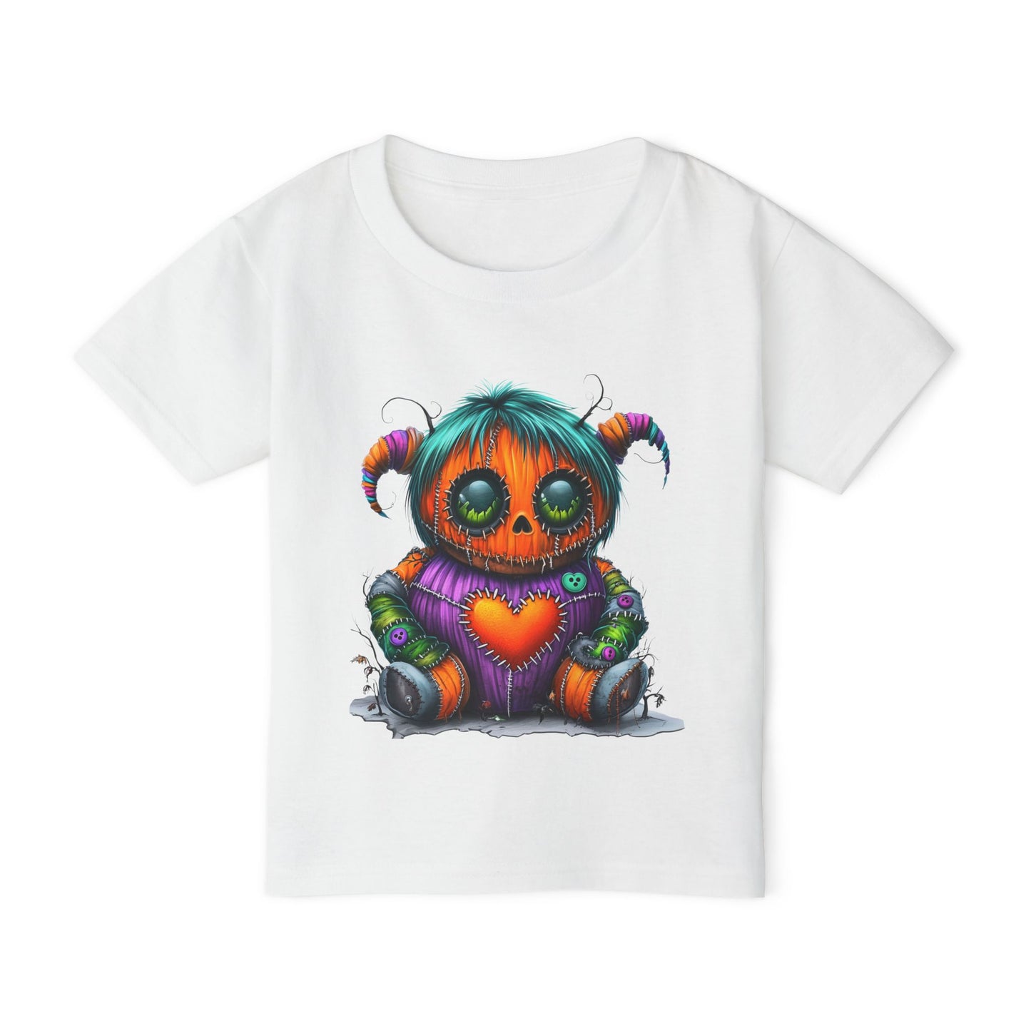 Patchwork Pumpkin Heart Heavy Cotton™ Toddler T-shirt