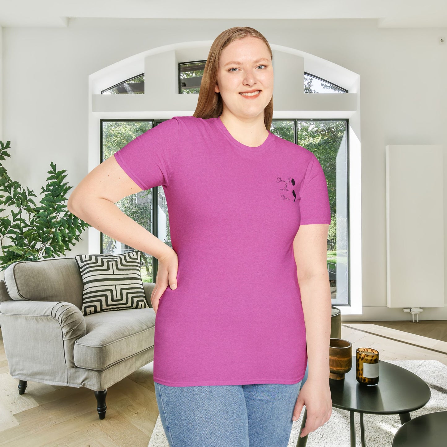 Strength in the Storm SemiColon Adult T-shirt