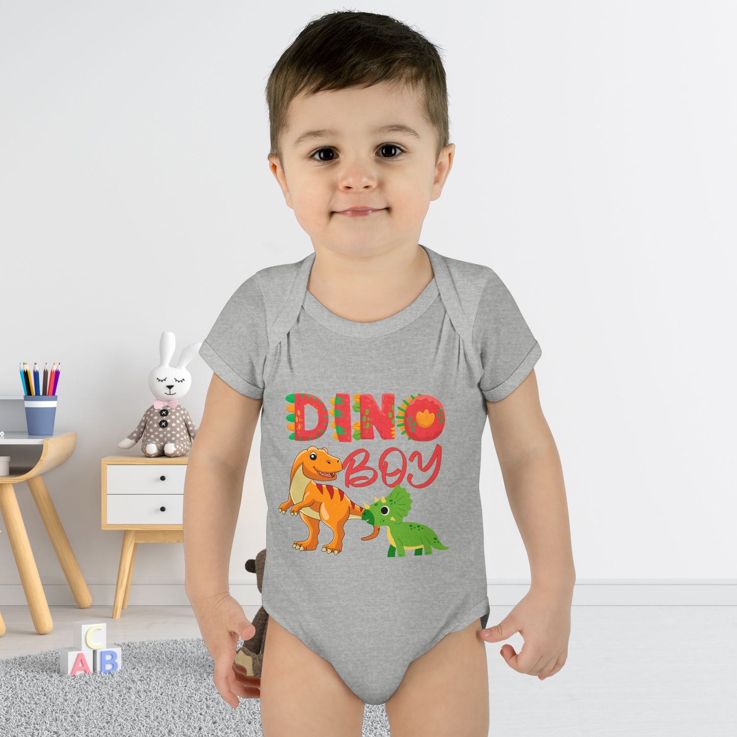 Dino Boy Infant Baby Rib Bodysuit
