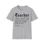 Teacher Definition: Classroom Manager,  Paperwork Warrior, Email Survivor Adult T-shirt