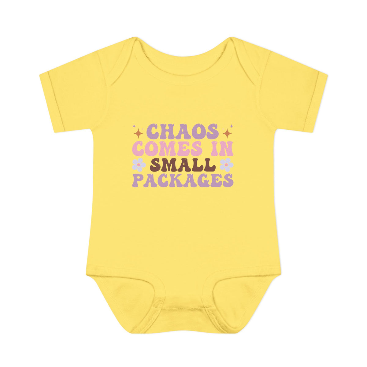 Chaos Comes In Small Packages Baby Rib Bodysuit