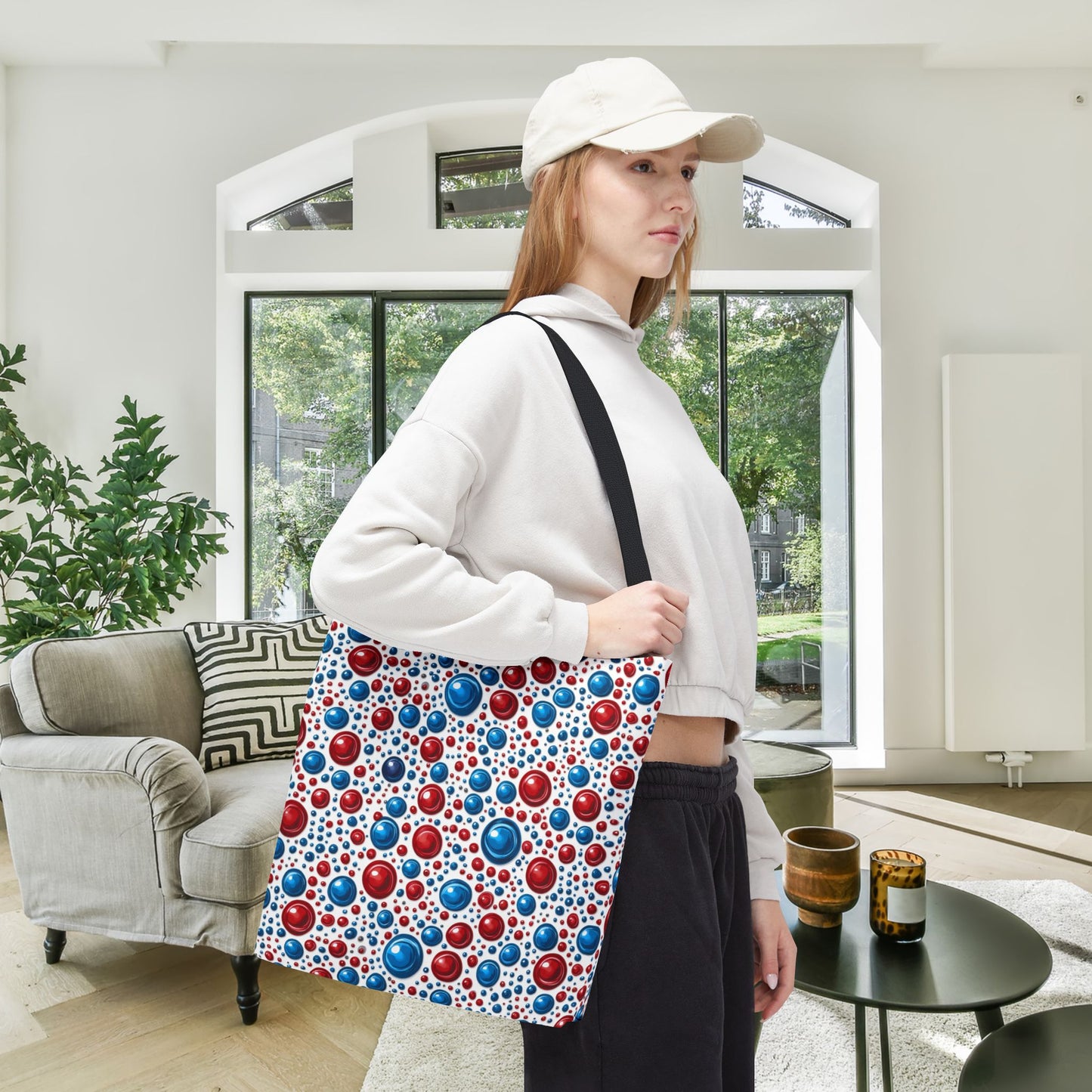 Freedom Dots Canvas Tote Bag