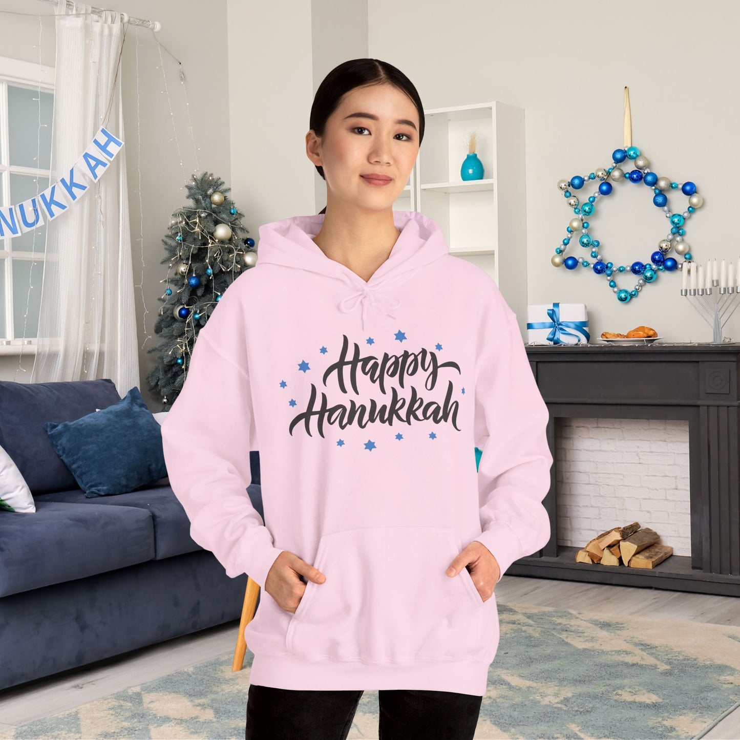 Happy Hanukkah 3 Adult Heavy Blend™ Hooded Sweatshirt