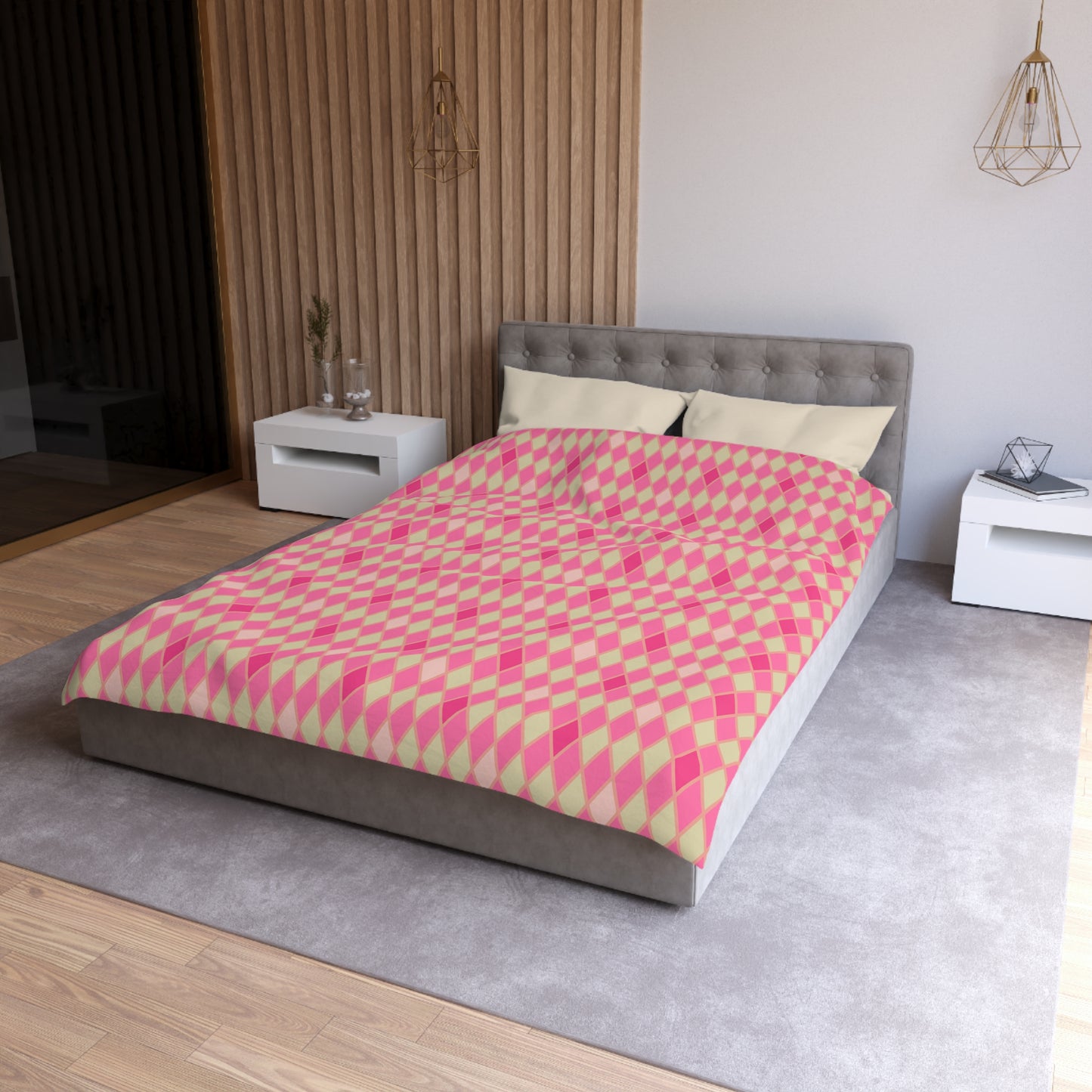 Pink Amour Harlequin Microfiber Duvet Cover