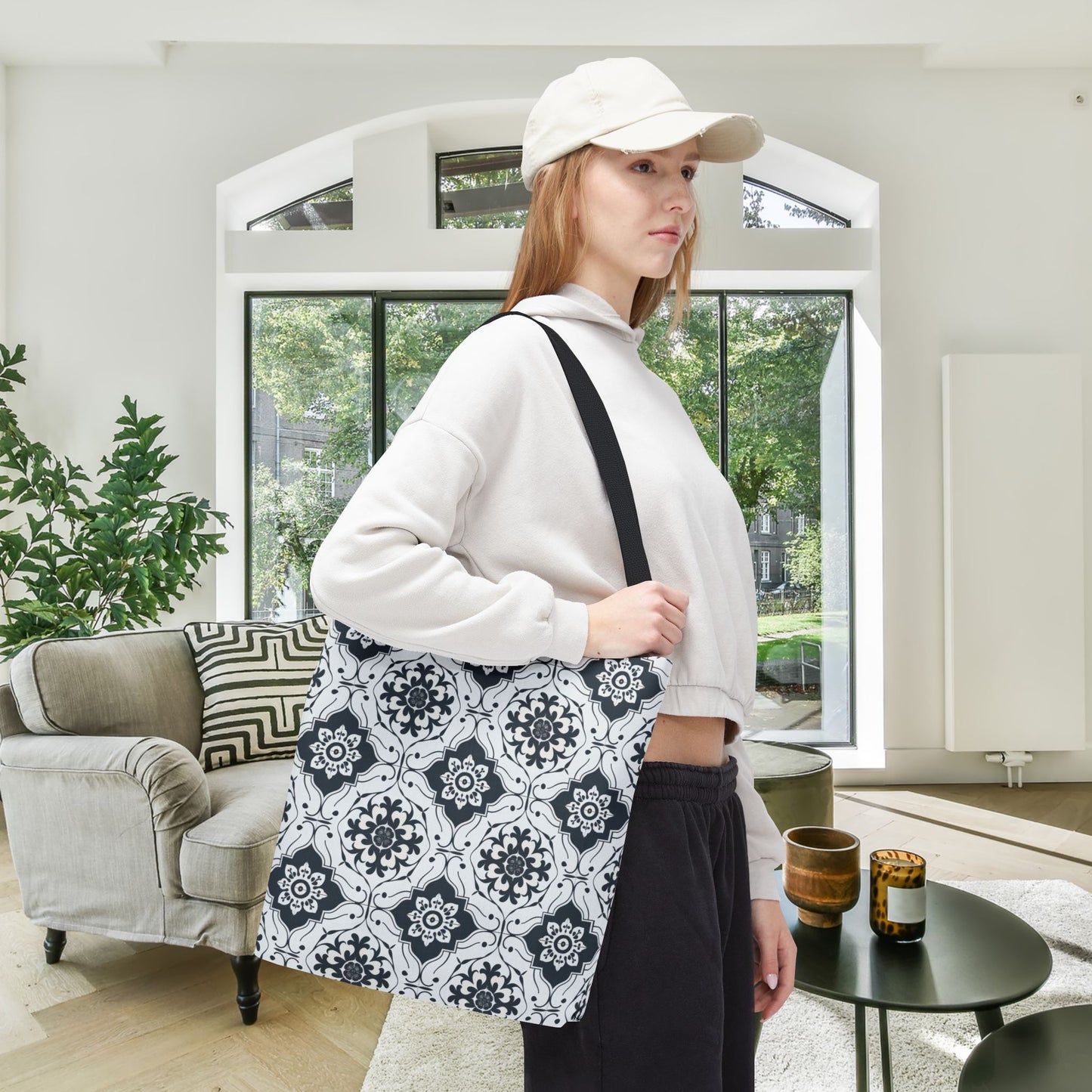 Lisbon Noir Canvas Tote Bag