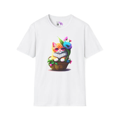 Cute Colorful Kitten in Flowers 2 T-shirt