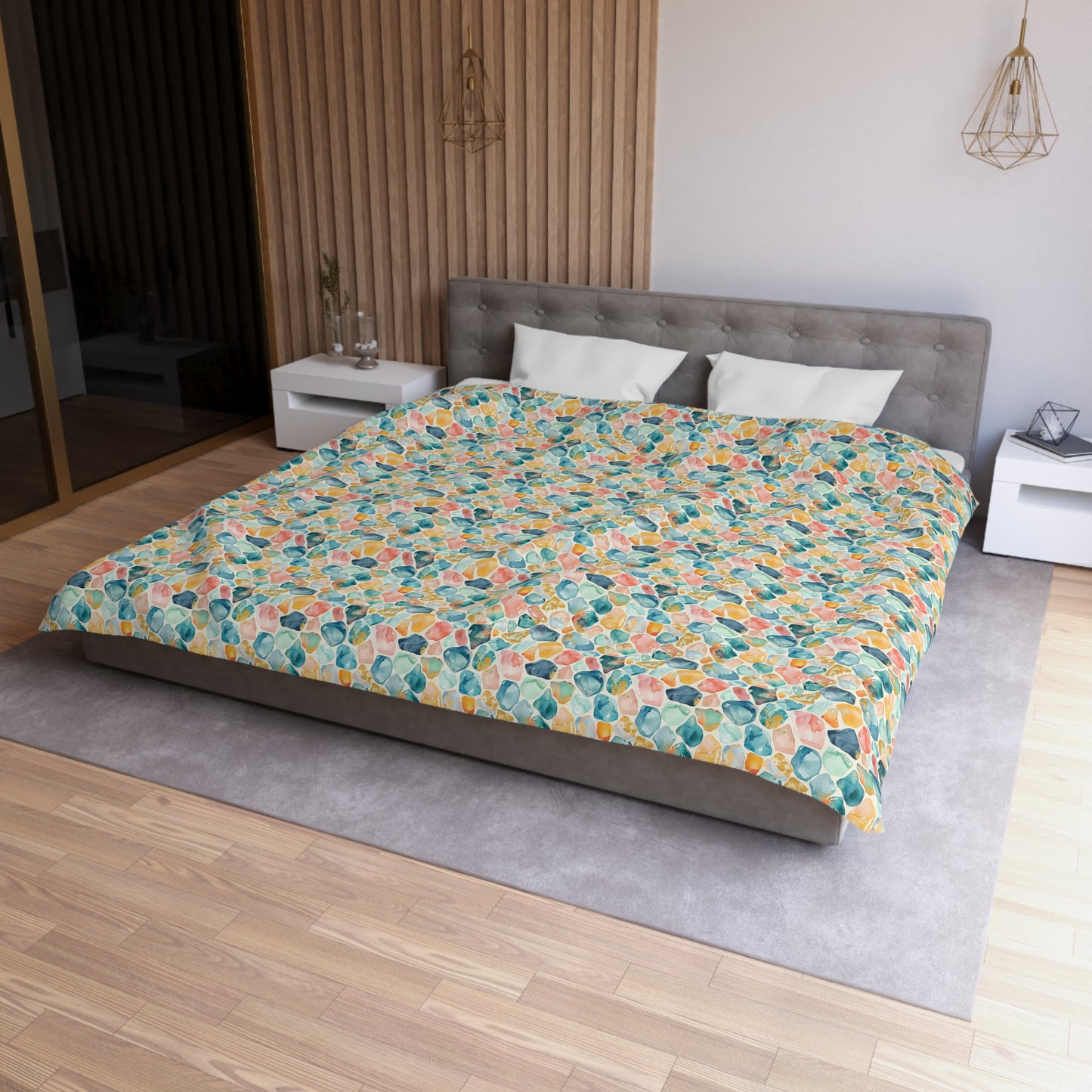 Ocean Pebble Drift Microfiber Duvet Cover