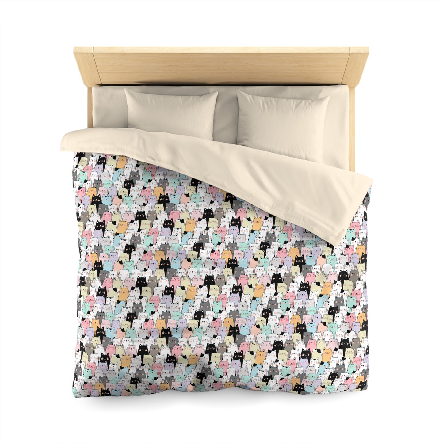 Cartoon Cats Microfiber Duvet Cover