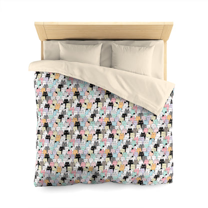 Cartoon Cats Microfiber Duvet Cover