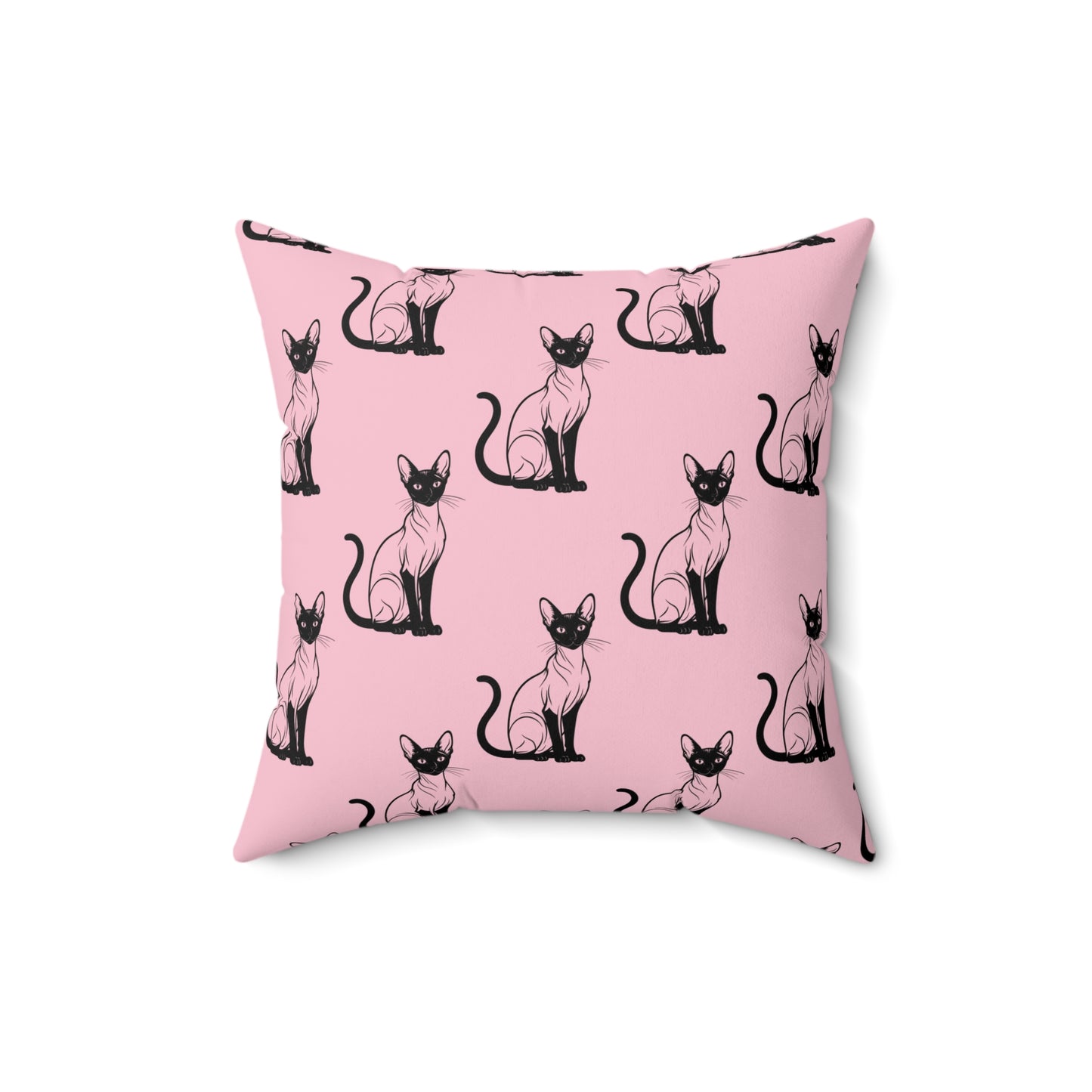 Siamese Charm – Pink Whisper Throw Pillow