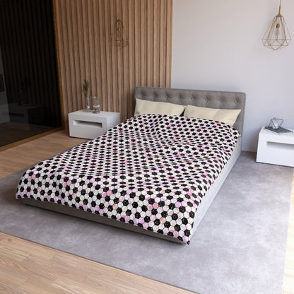 Pink Soccer Fever Microfiber Duvet Cover