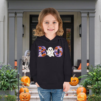 Cute Floral Boo w/Ghost Toddler Hoodie
