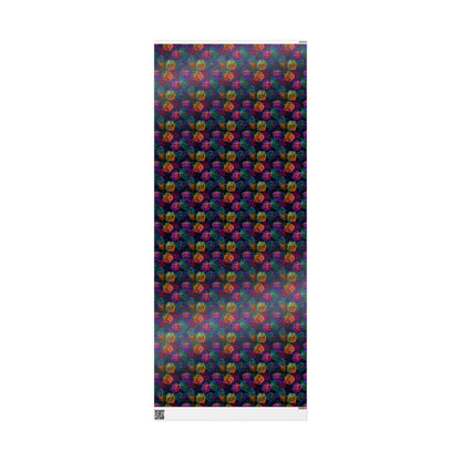 Neon Whisper Blooms Wrapping Paper