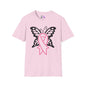 Butterfly Pink Support Ribbon Adult T-shirt