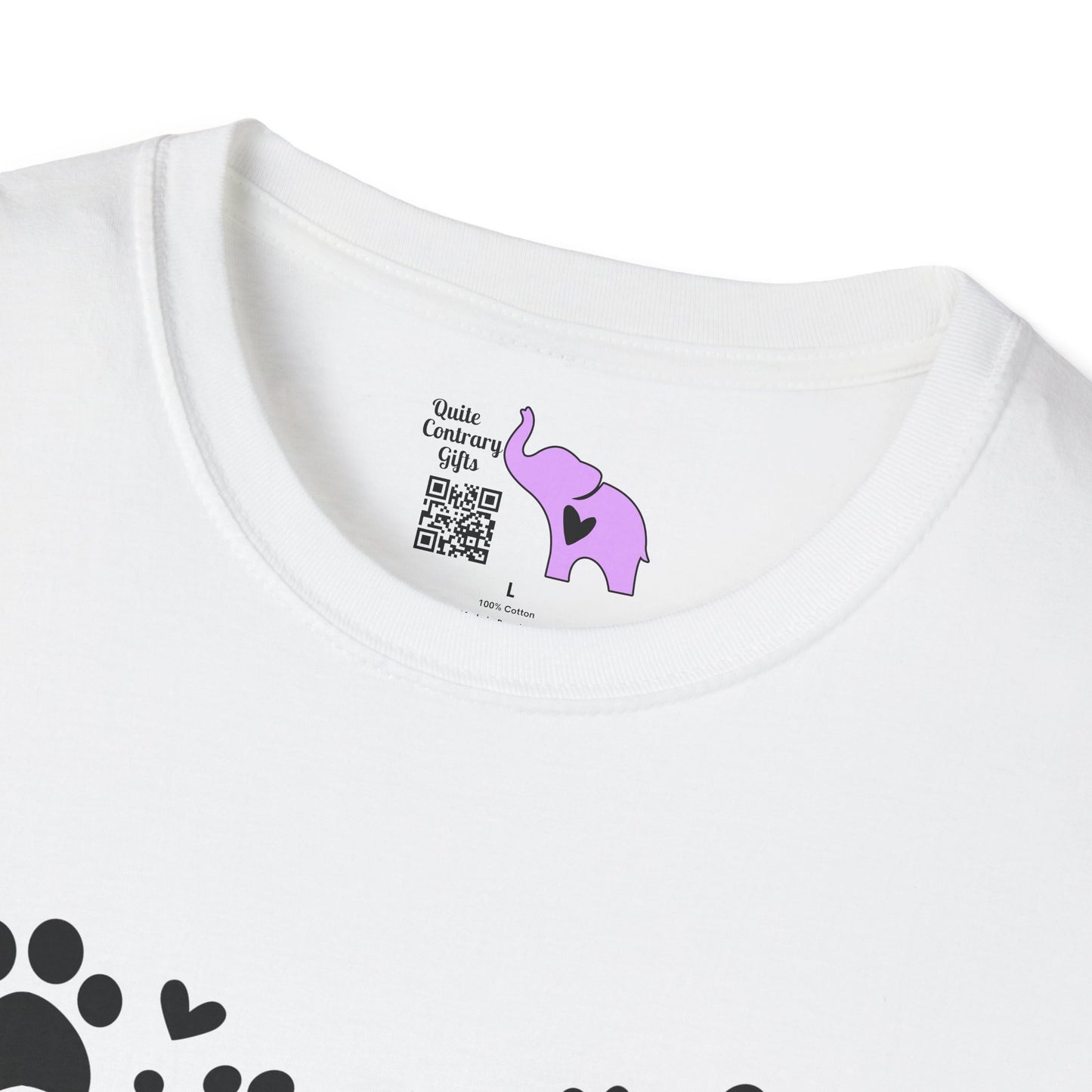 Paw Print Heart Adult T-shirt