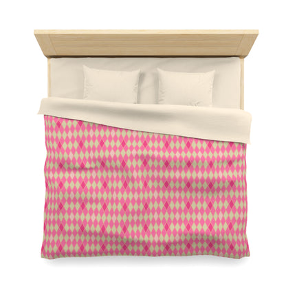 Pink Amour Harlequin Microfiber Duvet Cover