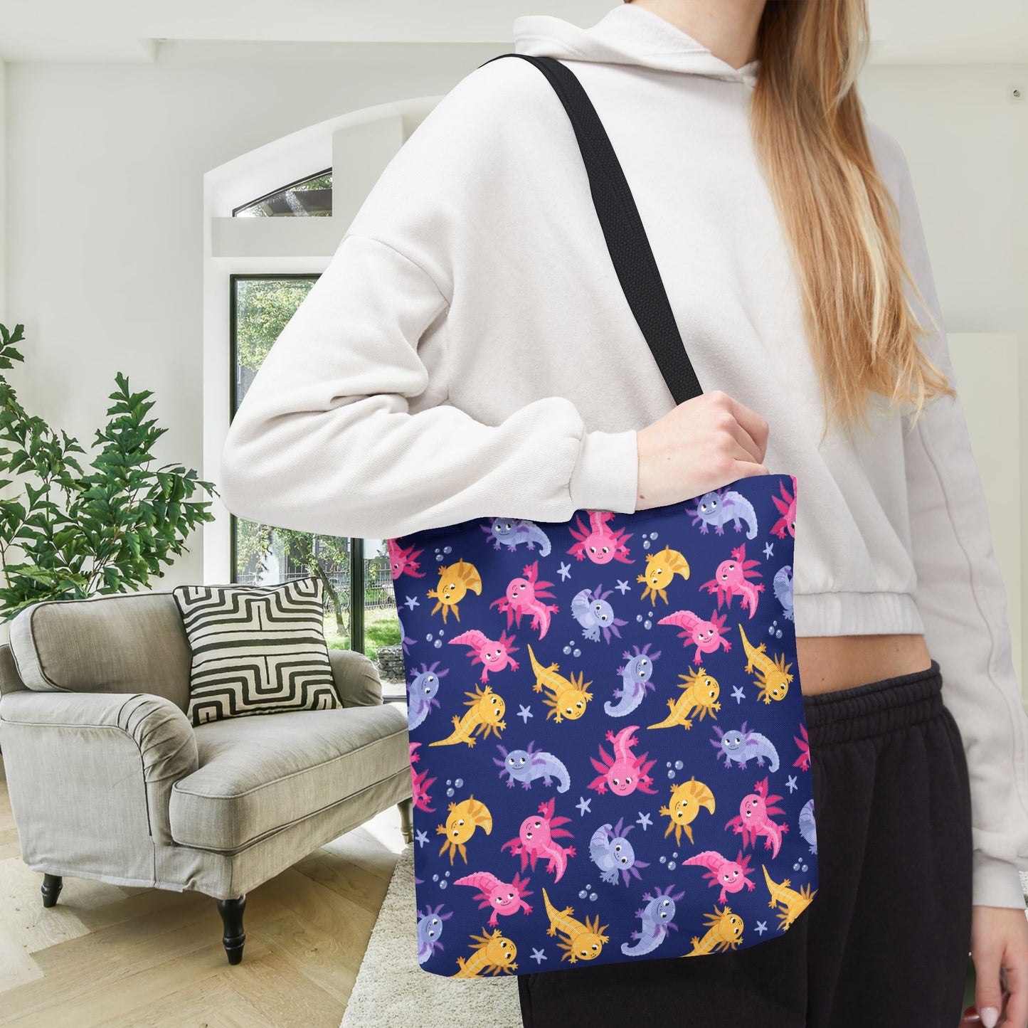 Axolotl Lagoon Canvas Tote Bag