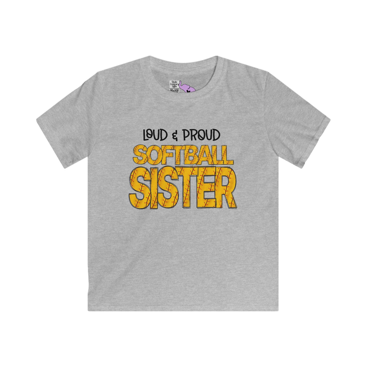 ""Loud & Proud Softball Sister Youth Softstyle Tee