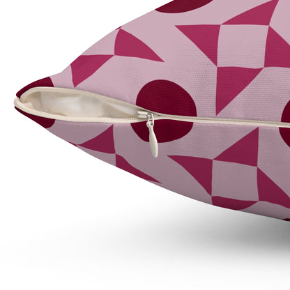 Crimson Pinwheels Throw Pillow