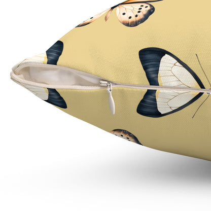 Golden Flutter Throw Pillow