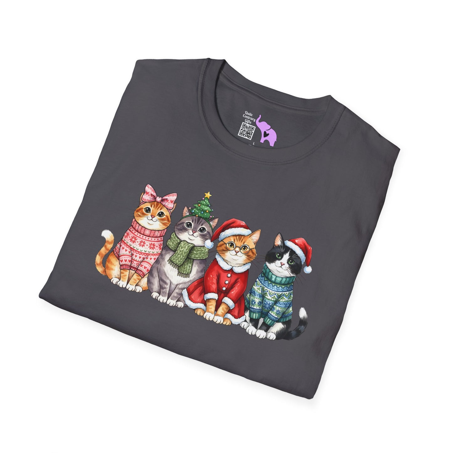 Meowy Christmas Crew Adult T-shirt