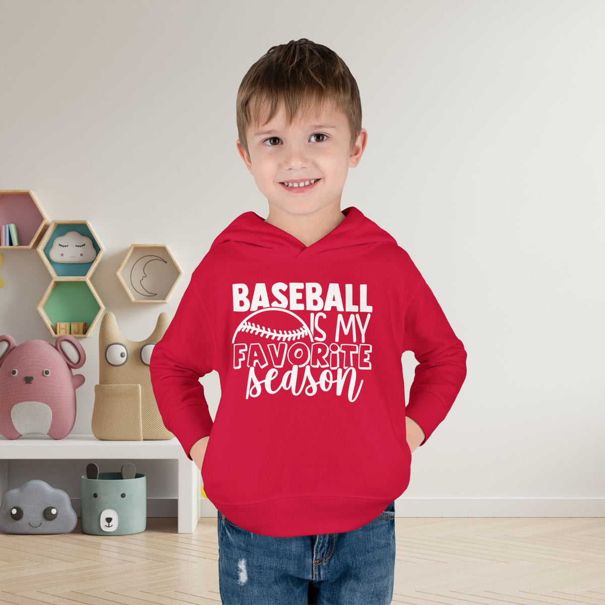 Baseball Is My Favorite Season Toddler Hoodie
