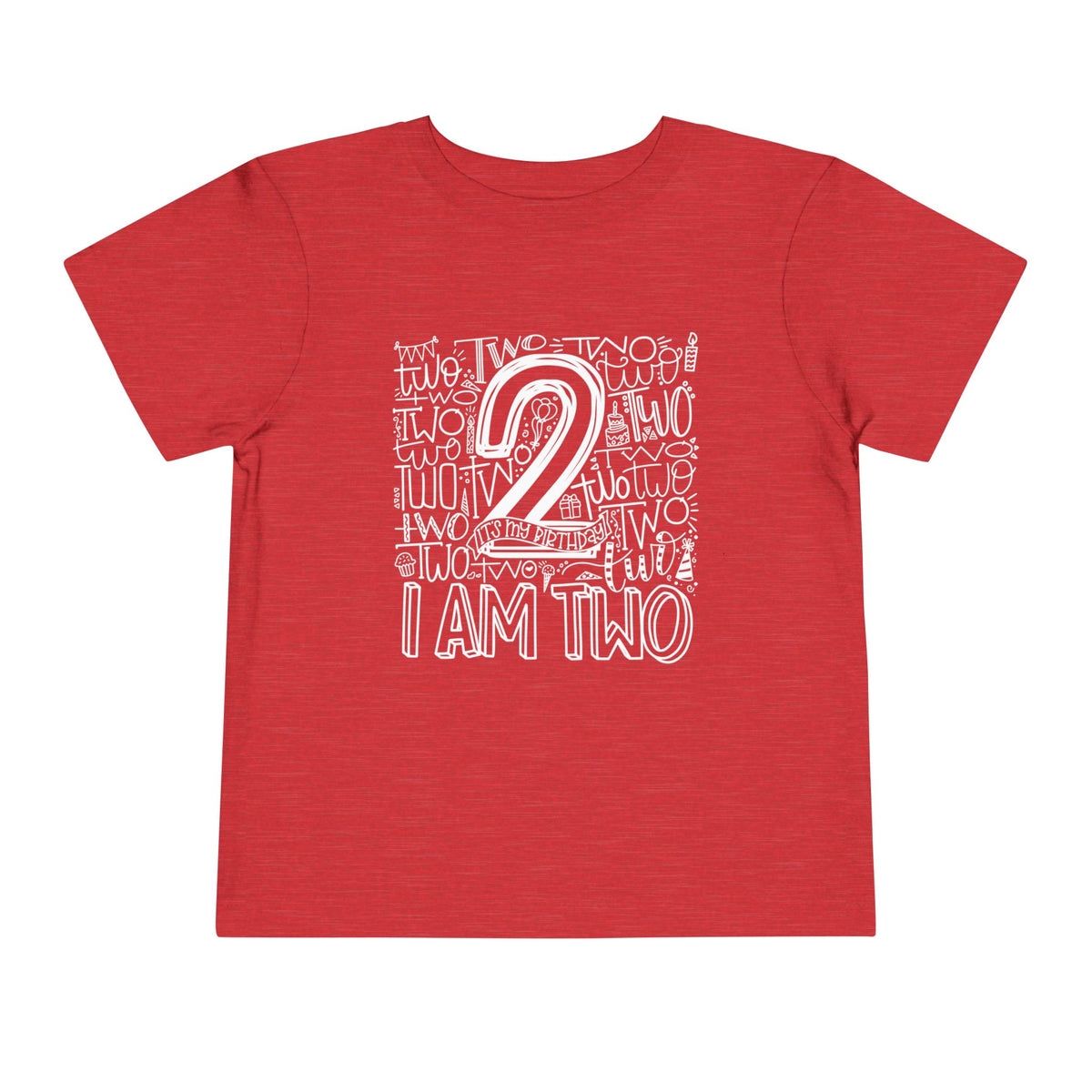 I Am Two Typography Toddler Tee