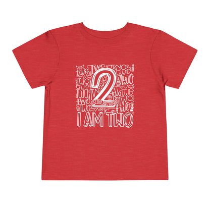 I Am Two Typography Toddler Tee