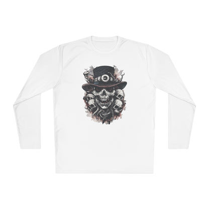 Creepy Skull w/Top Hat Adult Long Sleeve Tee