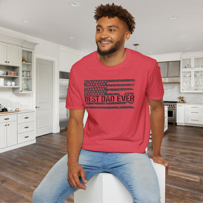 Best Dad Ever (Flag) Adult T-shirt