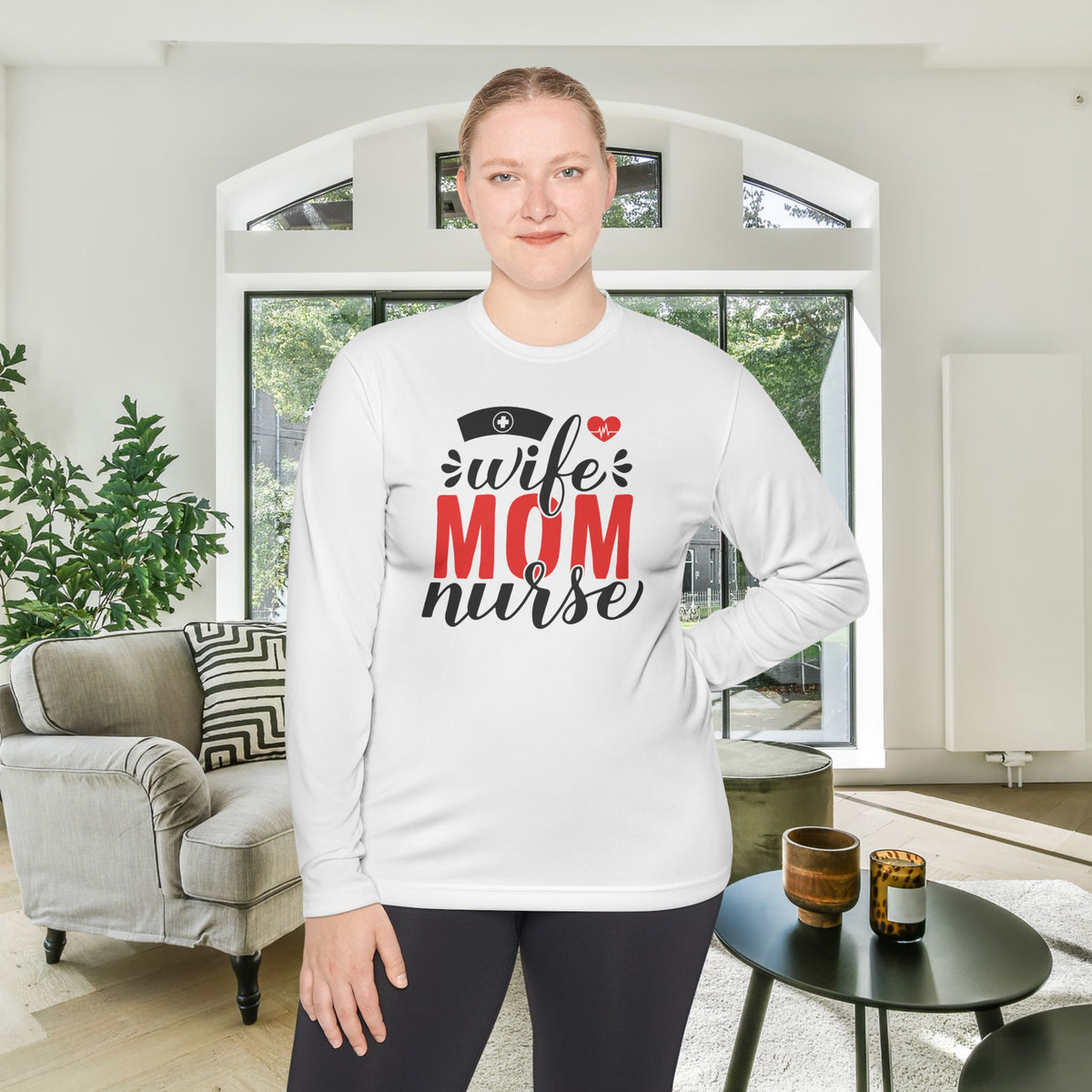 Wife Mom Nurse Adult Long Sleeve Tee